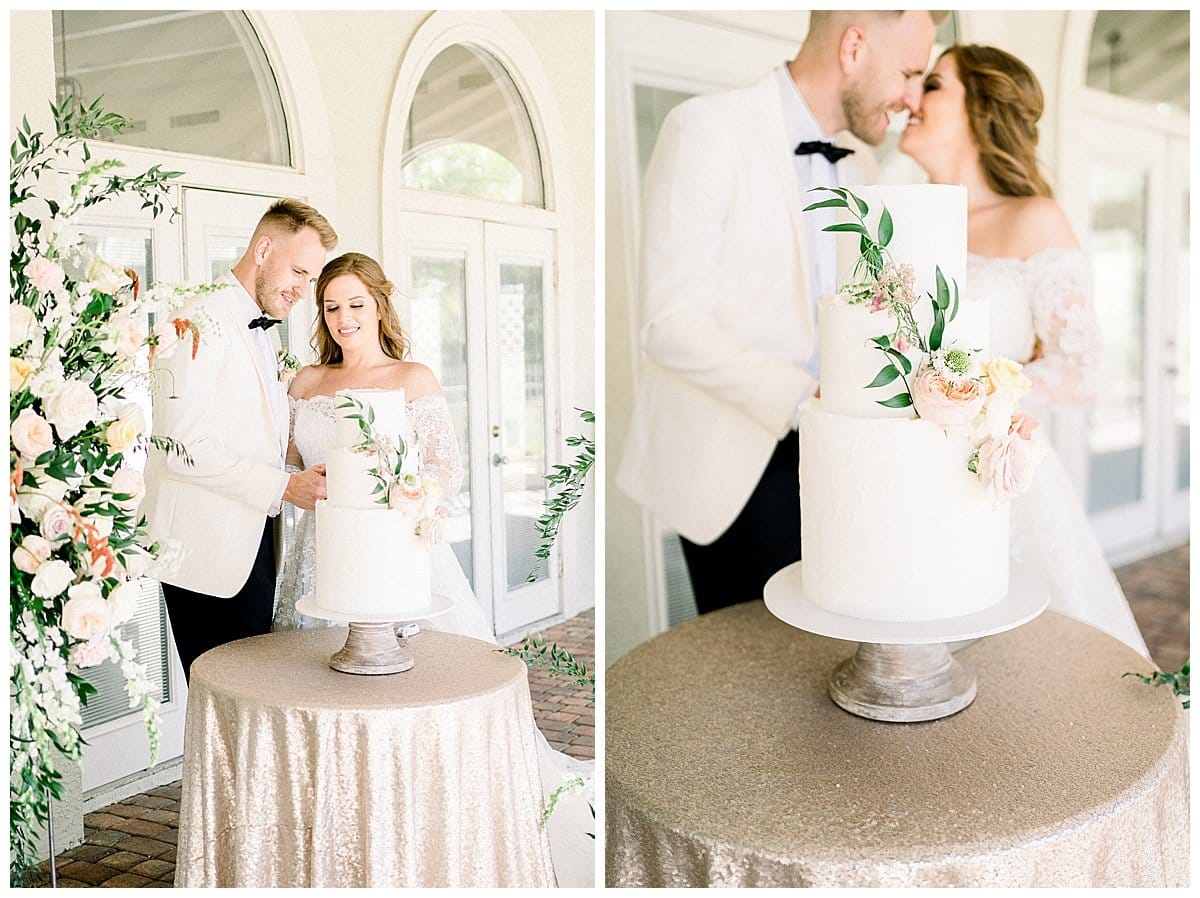 cake cutting at The White Orchid At Oasis wedding